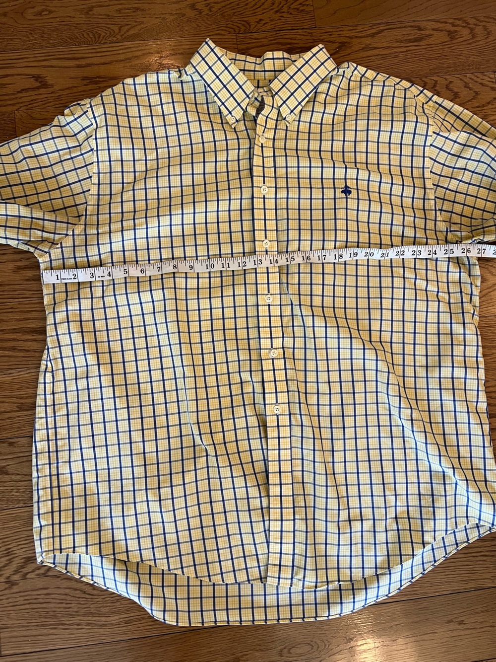 Brooks Brothers Yellow & Navy Check Button-Down Shirt XXL - Picture 4 of 5